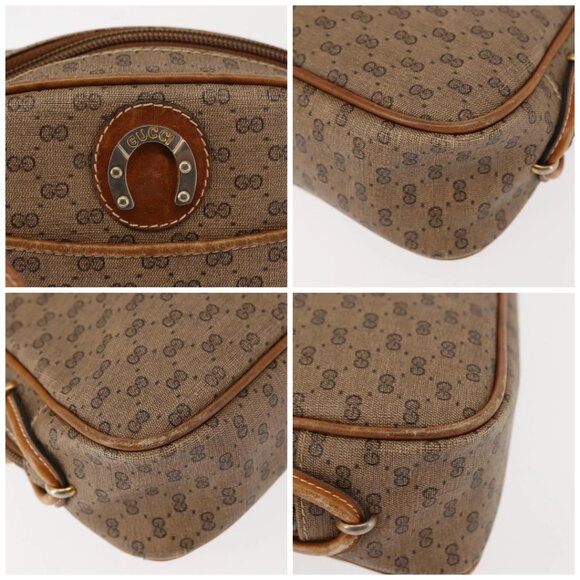 GUCCI Micro GG Supreme Shoulder Bag PVC Beige Gold - Picture 12 of 15